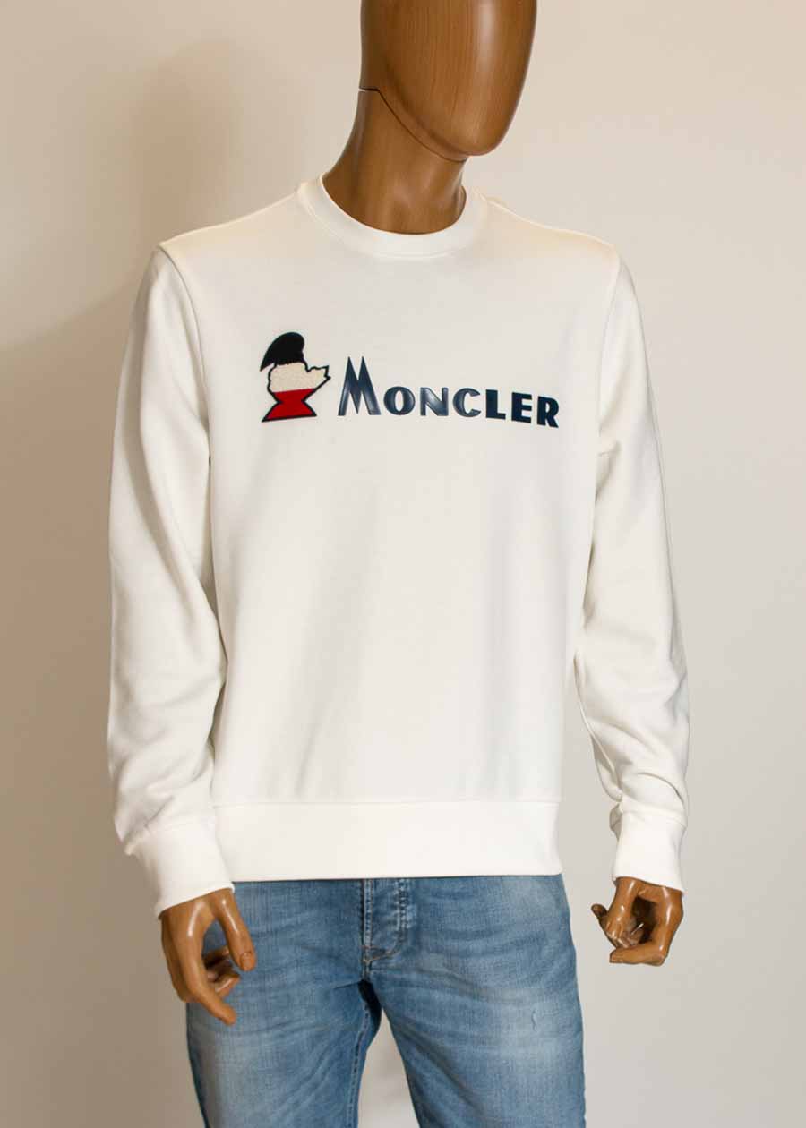 Moncler Felpa Girocollo Grigia Con Logo J29548G00011-990 main image 1