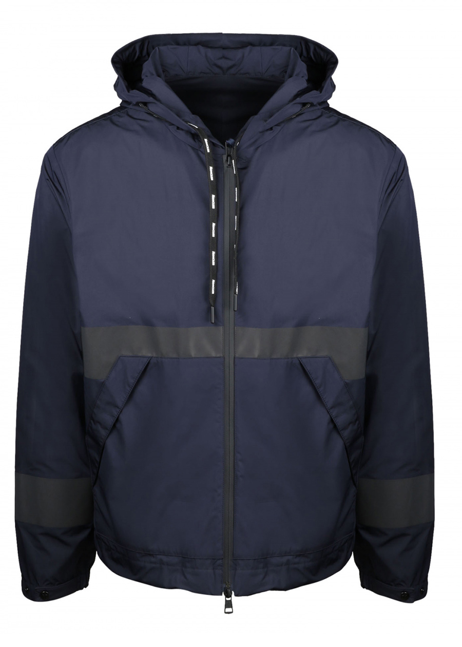 Moncler Giubbino A Vento Bonard Blu Con Cappuccio 519534910705