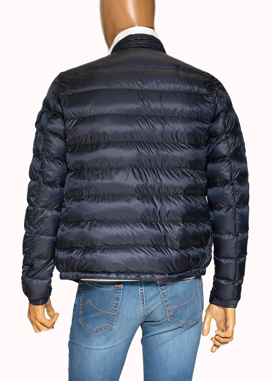 Moncler Giubbino Victor blu trapuntato con logo I29541A00055 main image 0